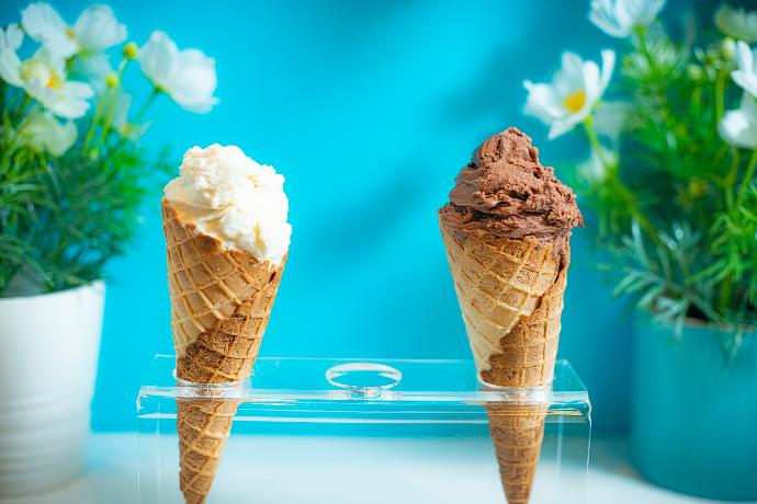 two ice cream cones